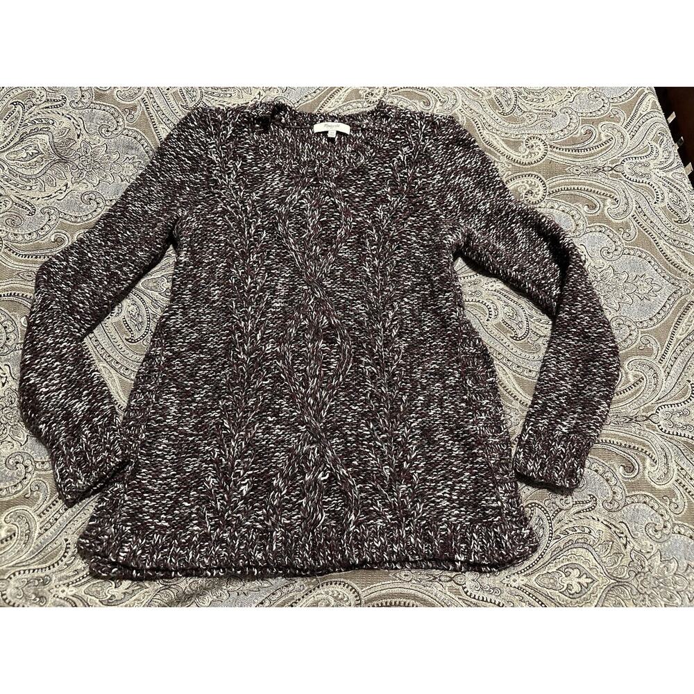 Madewell Marled Pullover Cable Knit Sweater with Side Slits. Women's XS